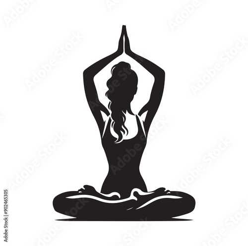Female Yoga Logo Vector Illustration