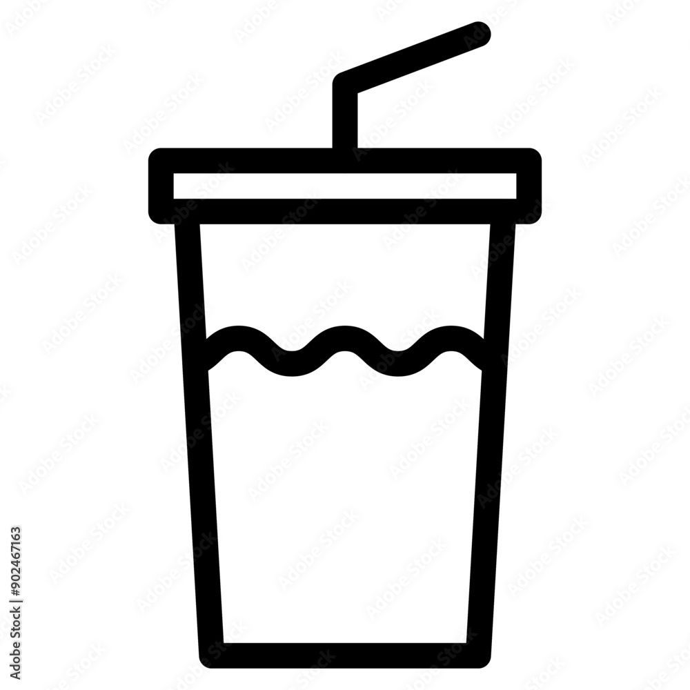 Vector Icon Soft Drink, Soda, Straw, Drink, Cup, Takeaway Vector Icon Soft Drink, Soda, Straw, Drink, Cup, Takeaway