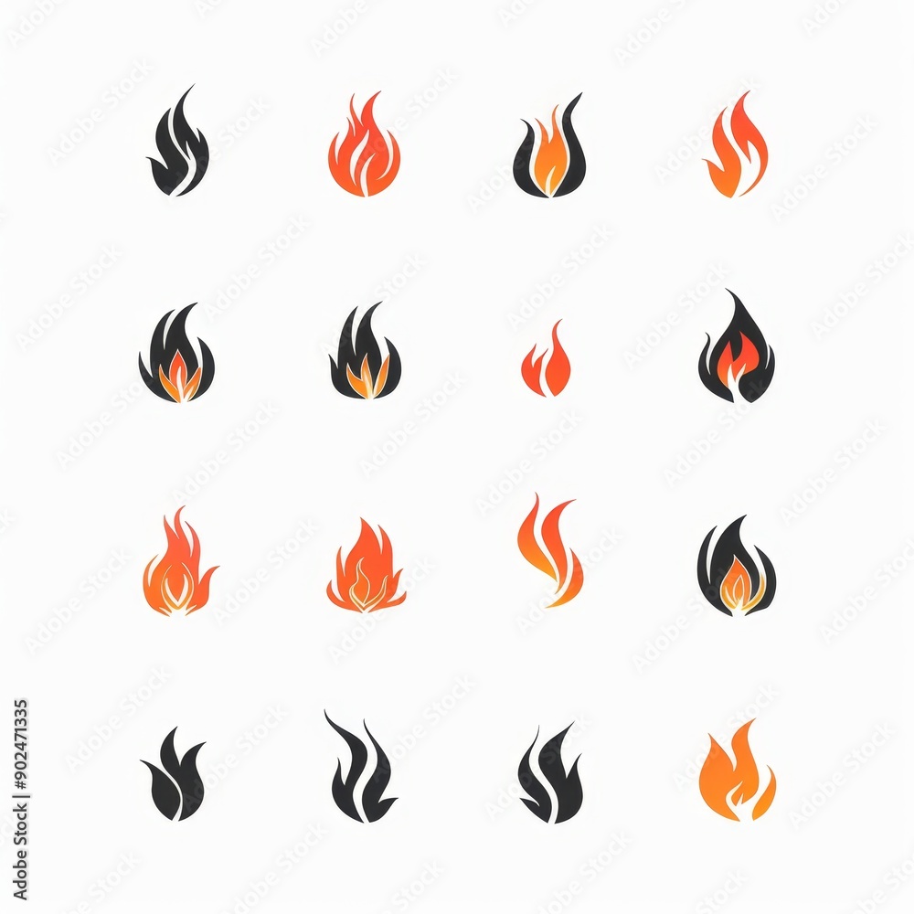 Fire icon, flame bonfire sign, campfire symbol, burn graphic element, fire emblem, grill pictogram Fire icon, flame bonfire sign, campfire symbol, burn graphic element, fire emblem, grill pictogram
