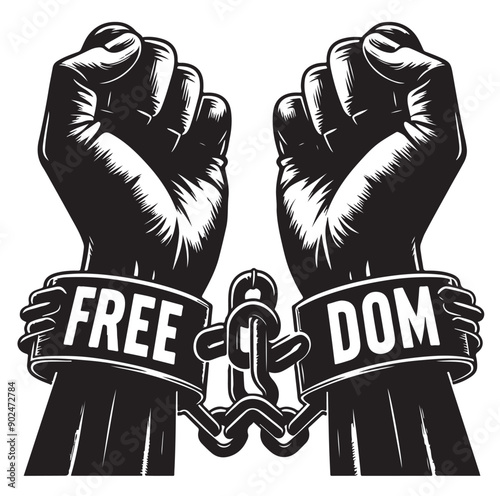 a-pair-of-hands-chained-to-a-chain-freedom-seeking-black-color-silhouette
