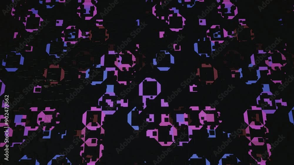 Hi tech pattern on plane surface, neon glow, complex elements and structure. 4k looped animation. 3d objects form sci fi composition on surface 3d pattern. Information technology, futuristic hardware Hi tech pattern on plane surface, neon glow, complex elements and structure. 4k looped animation. 3d objects form sci fi composition on surface 3d pattern. Information technology, futuristic hardware