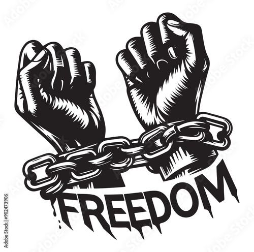 a-pair-of-hands-chained-to-a-chain-freedom-seeking-black-color-silhouette