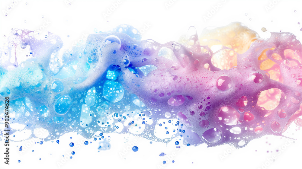 Colorful foam and bubbles from soap, isolated on white with clipping path. Colorful foam and bubbles from soap, isolated on white with clipping path.