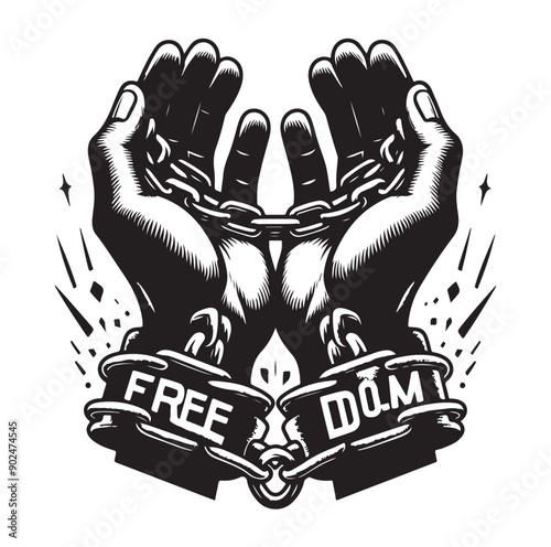 a-pair-of-hands-chained-to-a-chain-freedom-seeking-black-color-silhouette