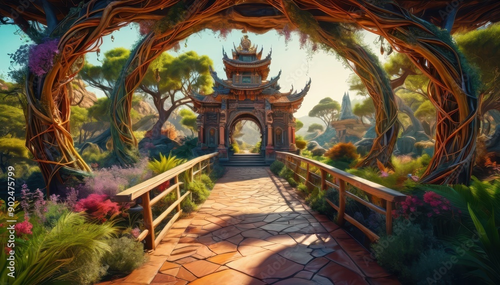 Fototapeta premium Mystical Forest Temple.