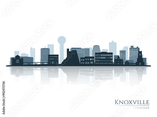 Bild auf Leinwand Knoxville skyline silhouette with reflection