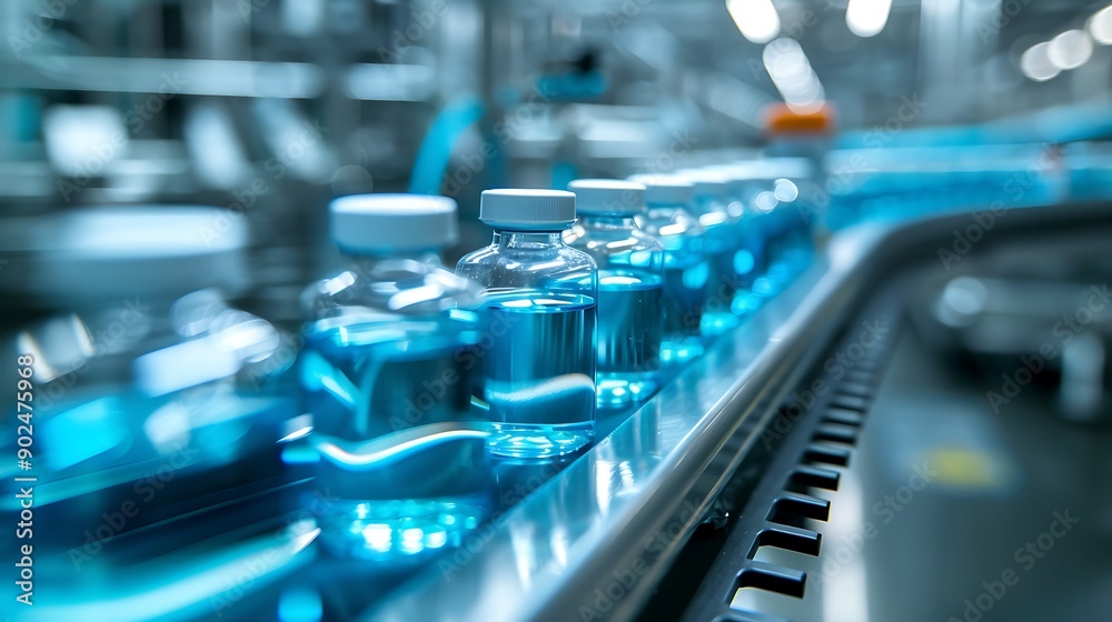 Bottles on Conveyor Belt Bottles on Conveyor Belt