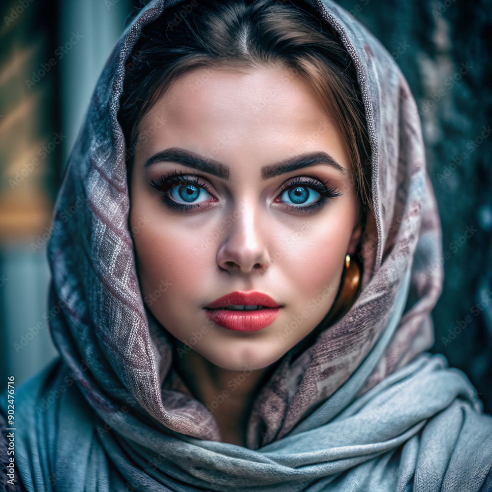portrait of a person, fashion, face, model, eyes, hair, person, scarf, people, head, lady, one, glamour, black, hood, style, dark, makeup, teenager portrait of a person, fashion, face, model, eyes, hair, person, scarf, people, head, lady, one, glamour, black, hood, style, dark, makeup, teenager