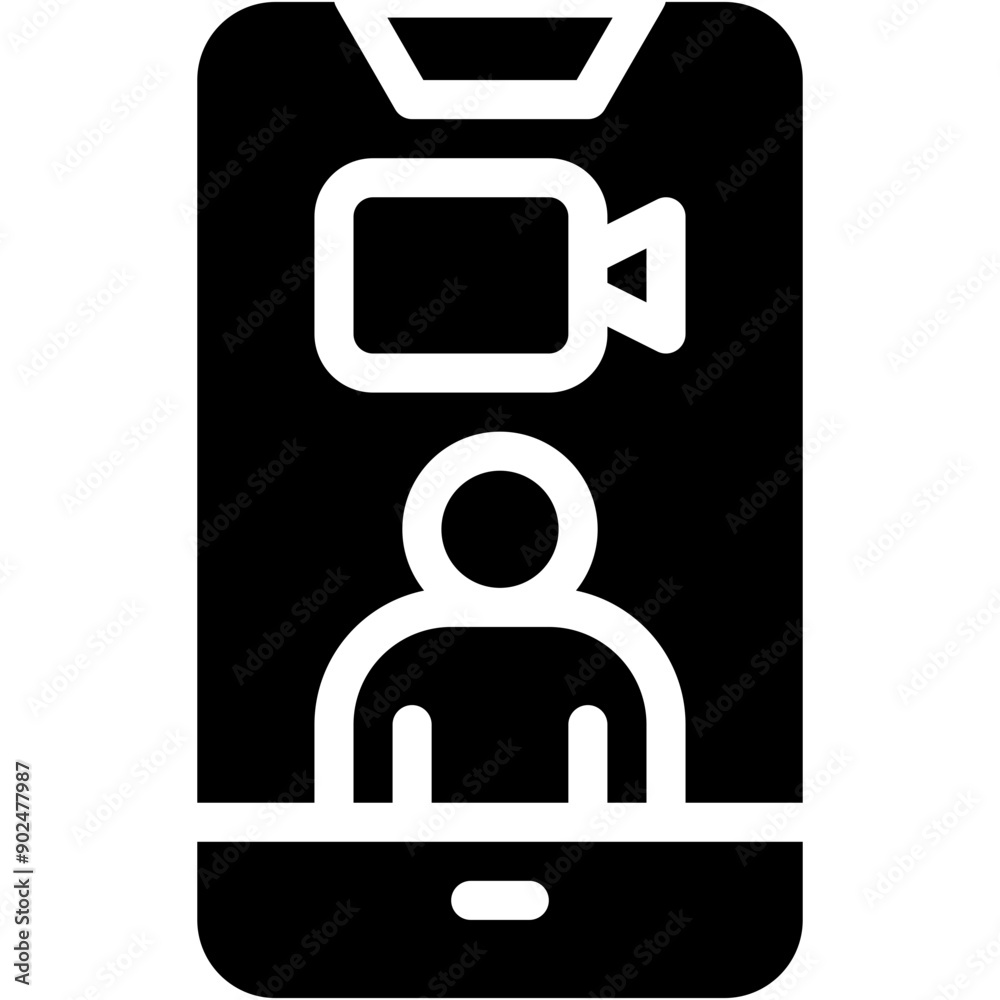 Vector Icon Video Call, Video Conference, Laptop, Content, Production Vector Icon Video Call, Video Conference, Laptop, Content, Production