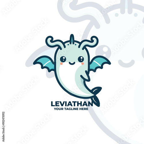 Fotografia Legendary Animal Leviathan Logo Vector design