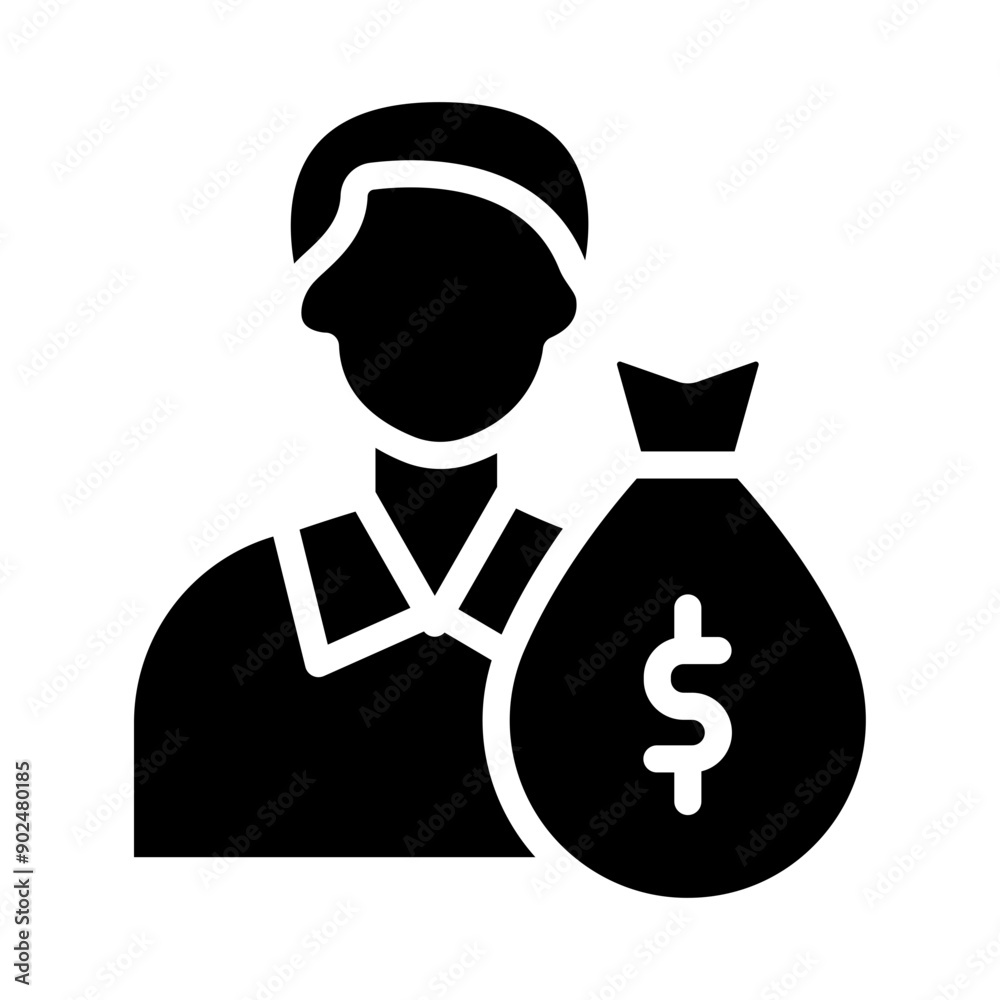 Investor Vector Glyph Icon Design Investor Vector Glyph Icon Design