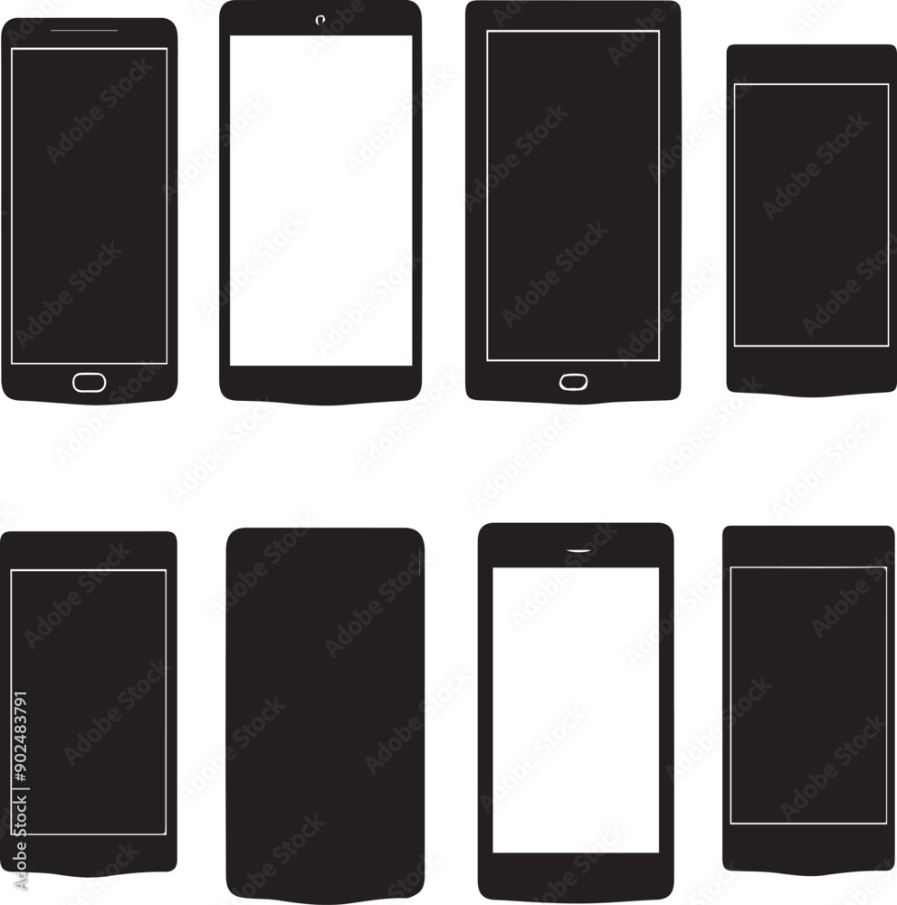 Mobile phone Outline Silhouette Graphics Collection Mobile phone Outline Silhouette Graphics Collection
