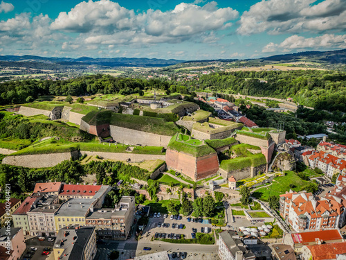 Kłodzko Fortress. Aerial shots. Lots of sun