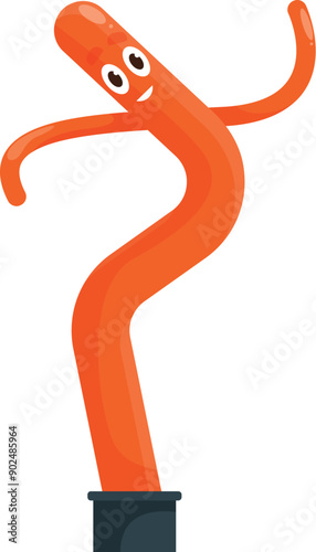 Wacky waving inflatable arm tube man is dancing and flailing around