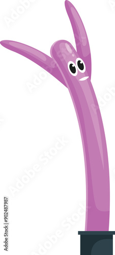 Cute inflatable tube man is waving its arms and attracting attention