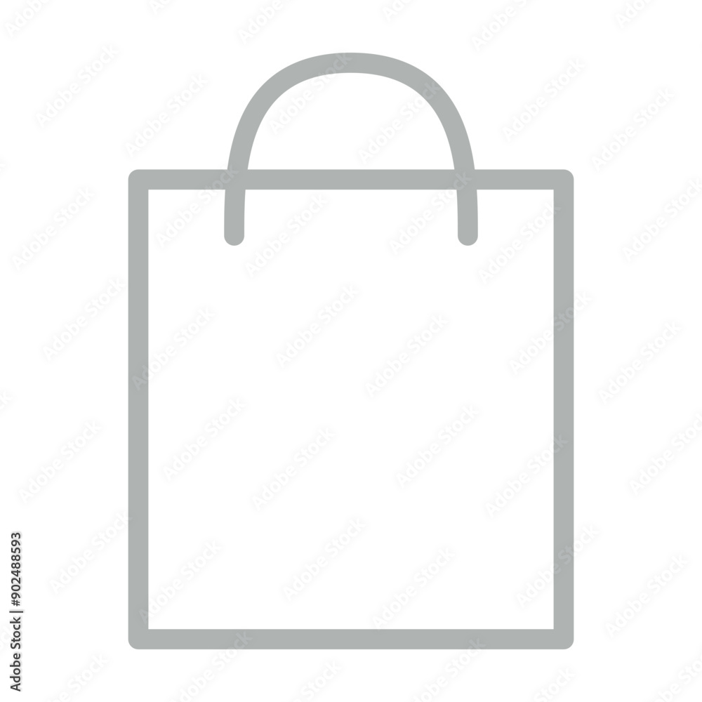 Shopping Bag Vector Line Grey Icon Design Shopping Bag Vector Line Grey Icon Design