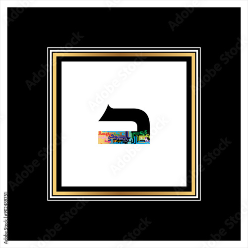 Arabic Calligraphy Alphabet letters or font in Arabic Kufi, Thuluth, Riqqa style, Stylized Multicolor Islamic calligraphy elements on multi colors on black background, 