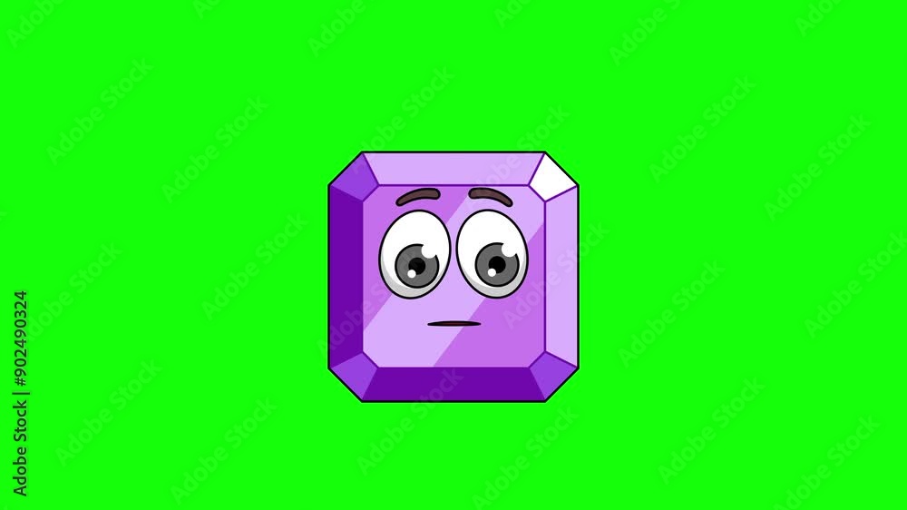 purple gemstone character with a raised eyebrow, skeptic's face purple gemstone character with a raised eyebrow, skeptic's face