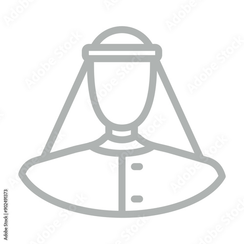 traditional arabic dress man Vector Line Grey Icon Design