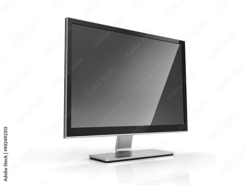 High-Resolution Monitor on White Background, Sleek Modern Design High-Resolution Monitor on White Background, Sleek Modern Design