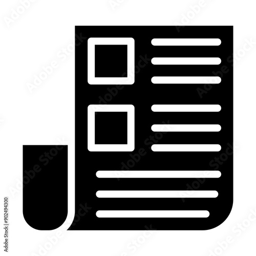 Newspaper Vector Glyph Icon Design