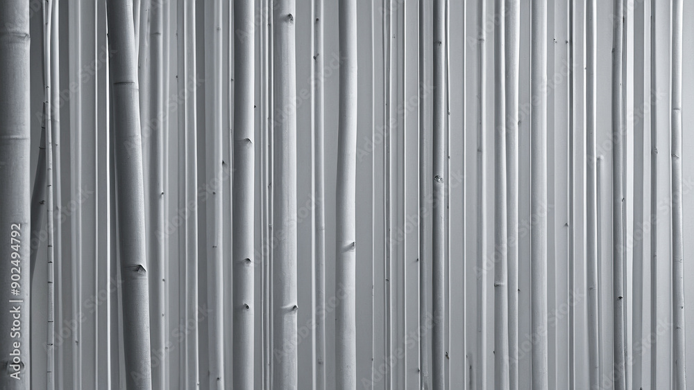 Abstract image of white bamboo textures creating a natural, elegant pattern with vertical lines.