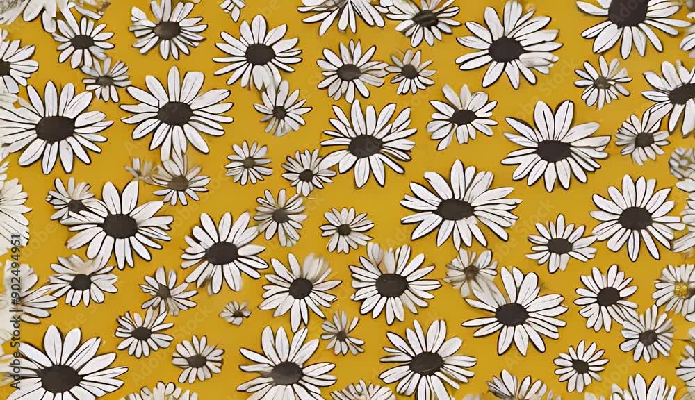 vector yellow flat flower pattern background design Seamless daisy illustration vector yellow flat flower pattern background design Seamless daisy illustration
