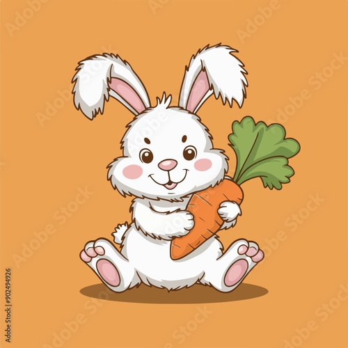 Bunny Bliss Charming Floppy Ears Vector Icon Illustration hand drawn art
