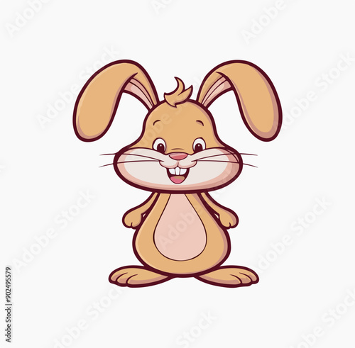 Carrot Crunch Soft Bunny  Vector Icon Illustration hand drawn art
