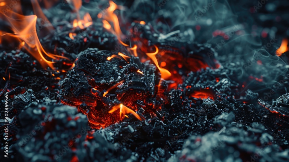 A close-up shot of a fire with intense flames A close-up shot of a fire with intense flames