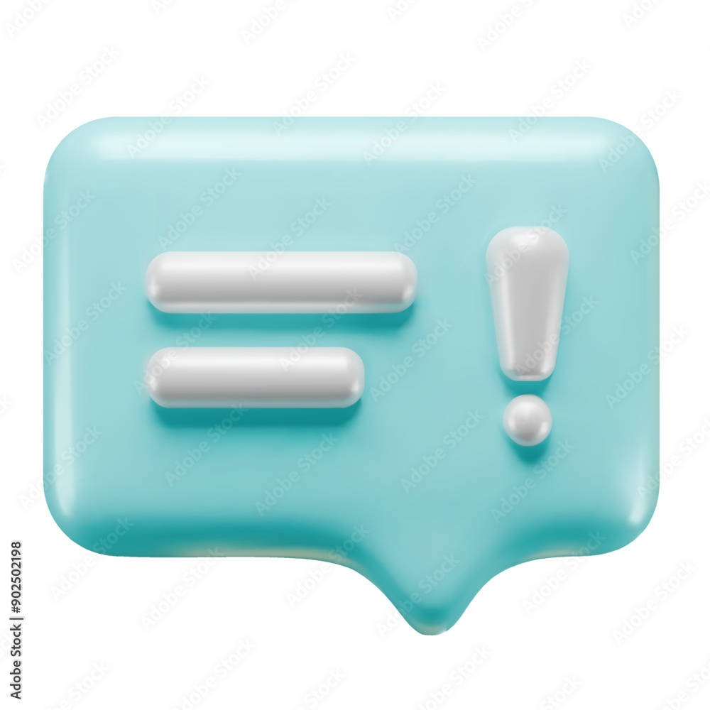 Vector realistic icon of message shape with imitation text, textbox, isolated on transparent background, for your social media chat design, website