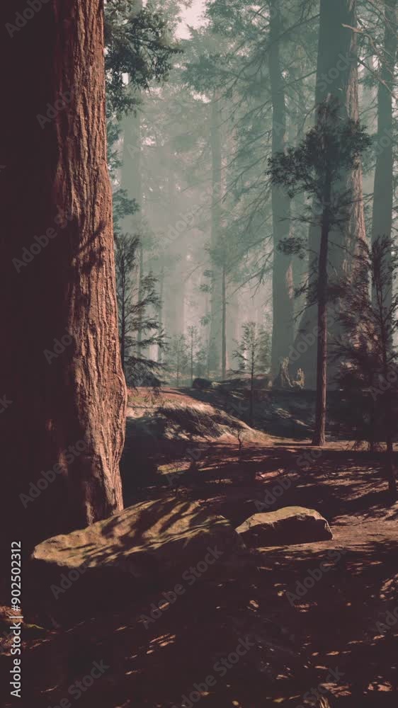 awe-inspiring beauty of a sequoia forest, brimming with tall and magnificent trees. awe-inspiring beauty of a sequoia forest, brimming with tall and magnificent trees.