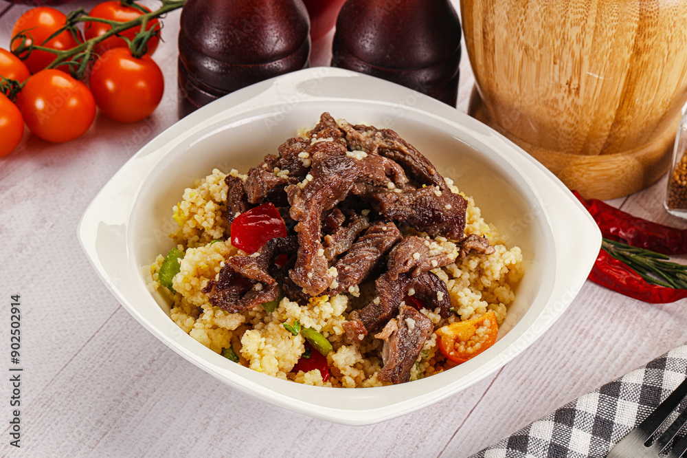 Traditional couscous with beef and vegetables Traditional couscous with beef and vegetables