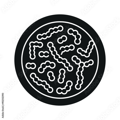 Lactococcus line black icon. Microscopic probiotics. Sign for web page, mobile app, button, logo. Vector isolated button.