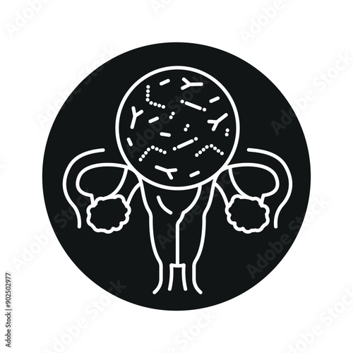 Vaginal microflora line black icon. Sign for web page, mobile app, button, logo. Vector isolated button.