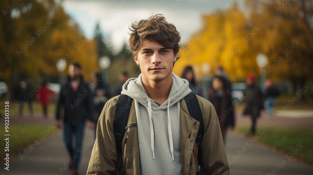 Student in high school campus, photography. Student in high school campus, photography.