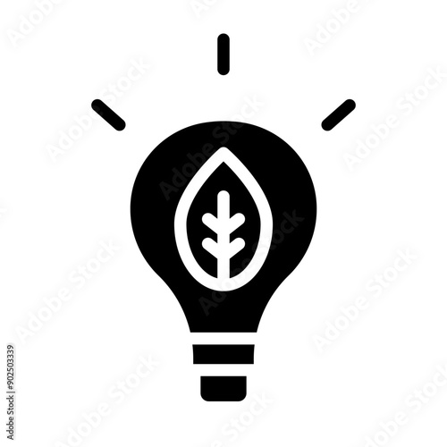 Fluorescent ight Vector Glyph Icon Design