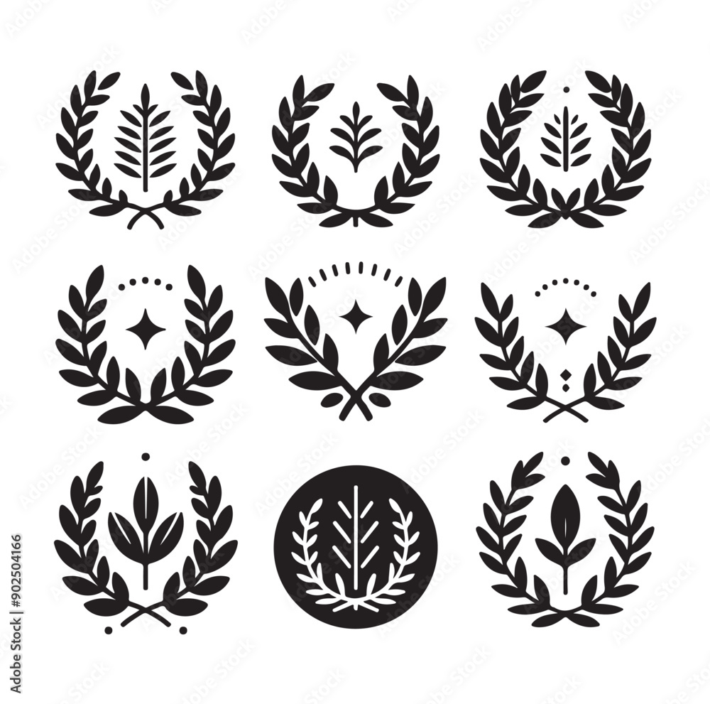 Fototapeta premium Laurel Sign Illustration Icon Logo Vector 