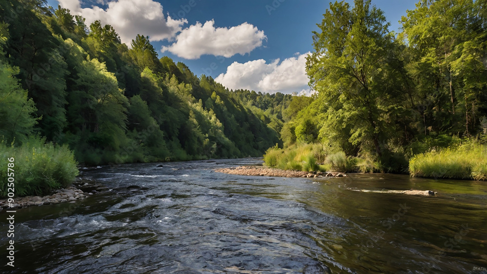mountain river in the forest mountain river in the forest