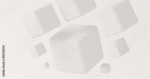 Abstract square on white background,3d render