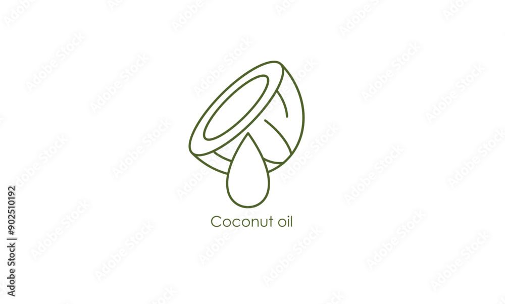Tropical Coconut Oil Vector Icon Tropical Coconut Oil Vector Icon