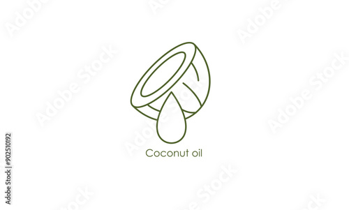 Tropical Coconut Oil Vector Icon