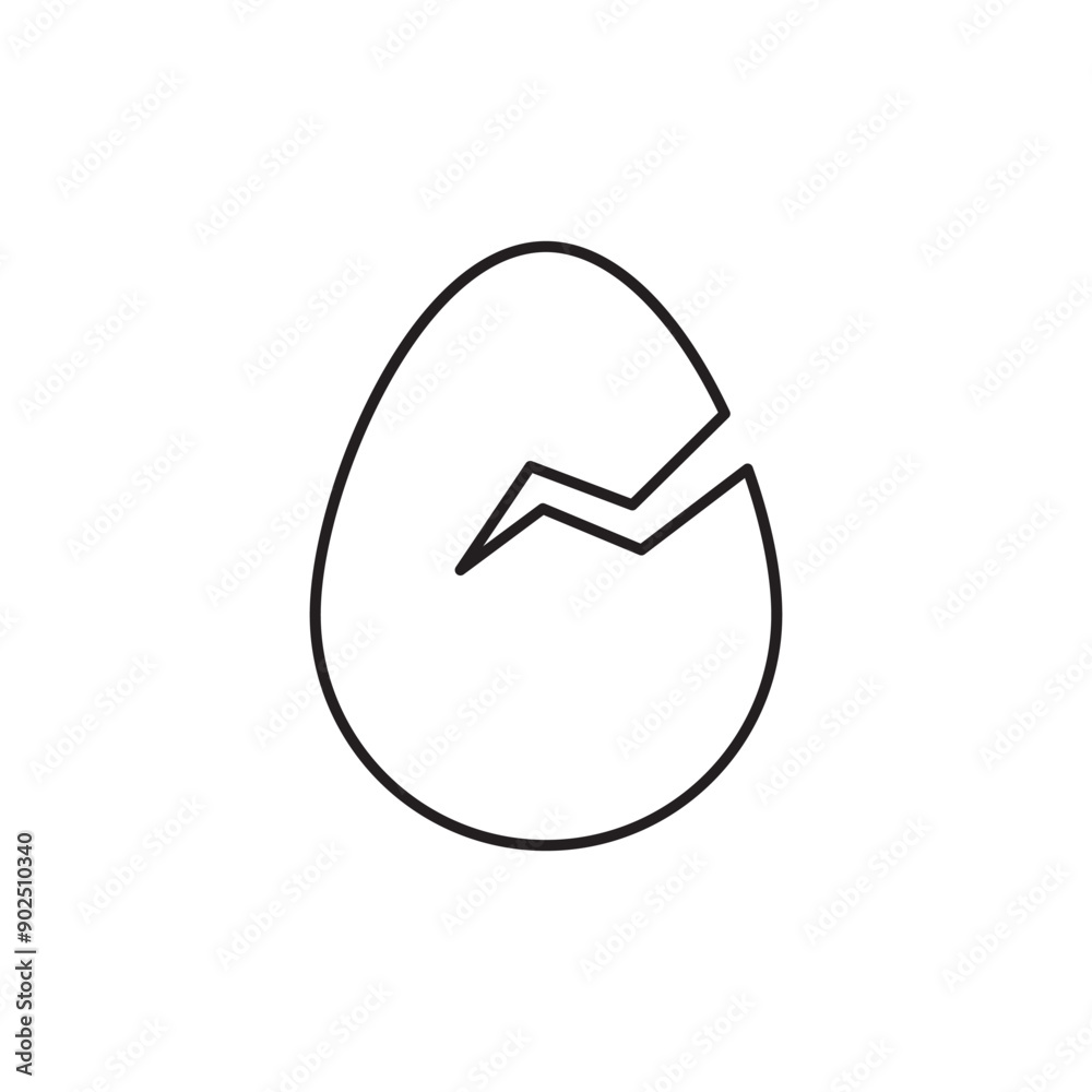 Cracked egg icon design, isolated on white background, vector illustration Cracked egg icon design, isolated on white background, vector illustration