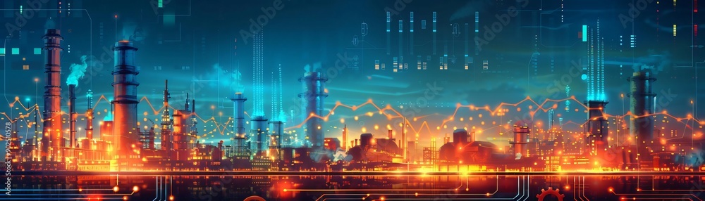 Futuristic cityscape at night, illuminated by vibrant colors and advanced technology, symbolizing innovation and industry. Futuristic cityscape at night, illuminated by vibrant colors and advanced technology, symbolizing innovation and industry.