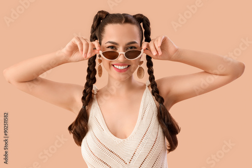 Beautiful young happy styli...