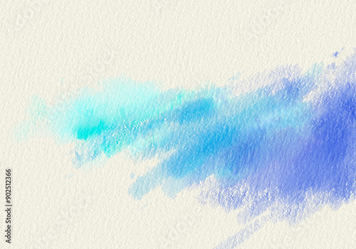 Watercolor painting on white textured paper with digital painting.