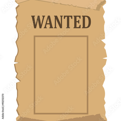 Wanted for Reward Poster. Wild West Poster Flat Icon