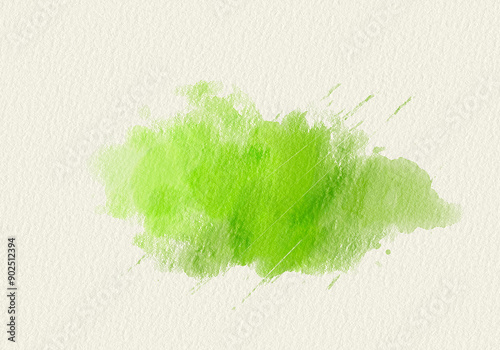 Watercolor painting on white textured paper with digital painting.