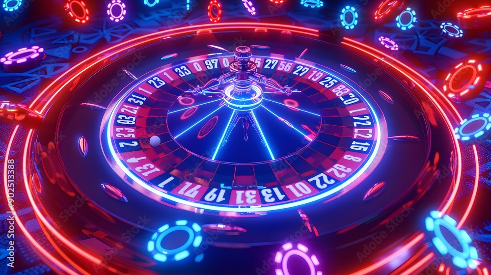 Gaming table in Casino with roullete and chips. Gaming table in Casino with roullete and chips.