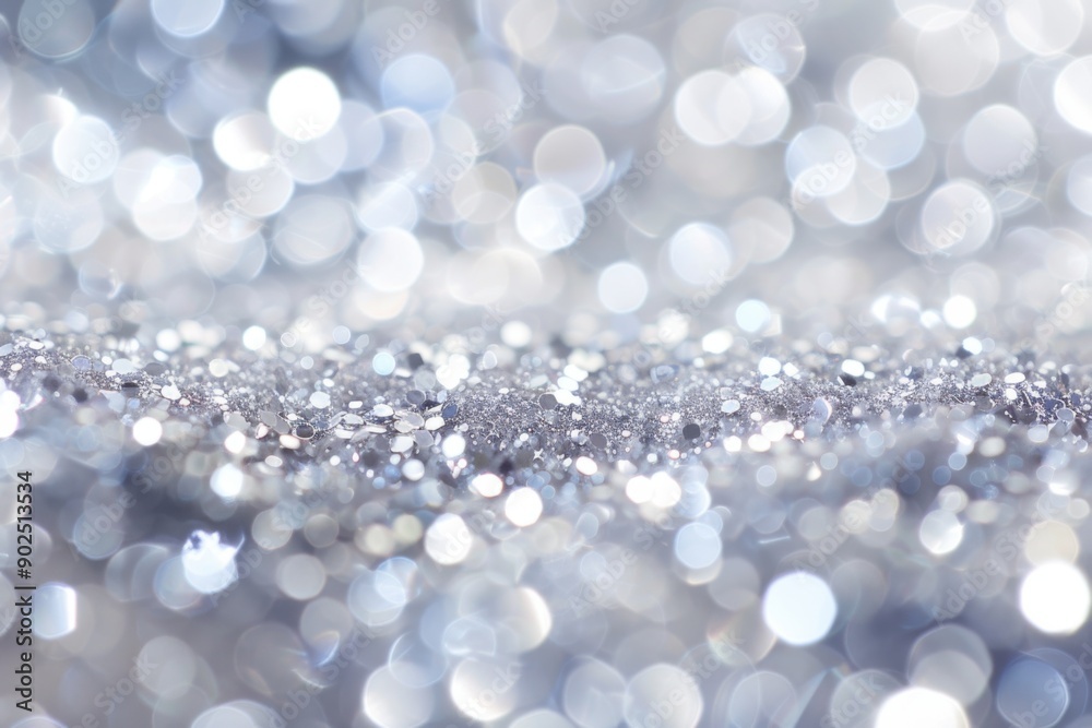 Silver Abstract Background. Happy New Year and Christmas Celebration with Defocused Bokeh Silver Abstract Background. Happy New Year and Christmas Celebration with Defocused Bokeh